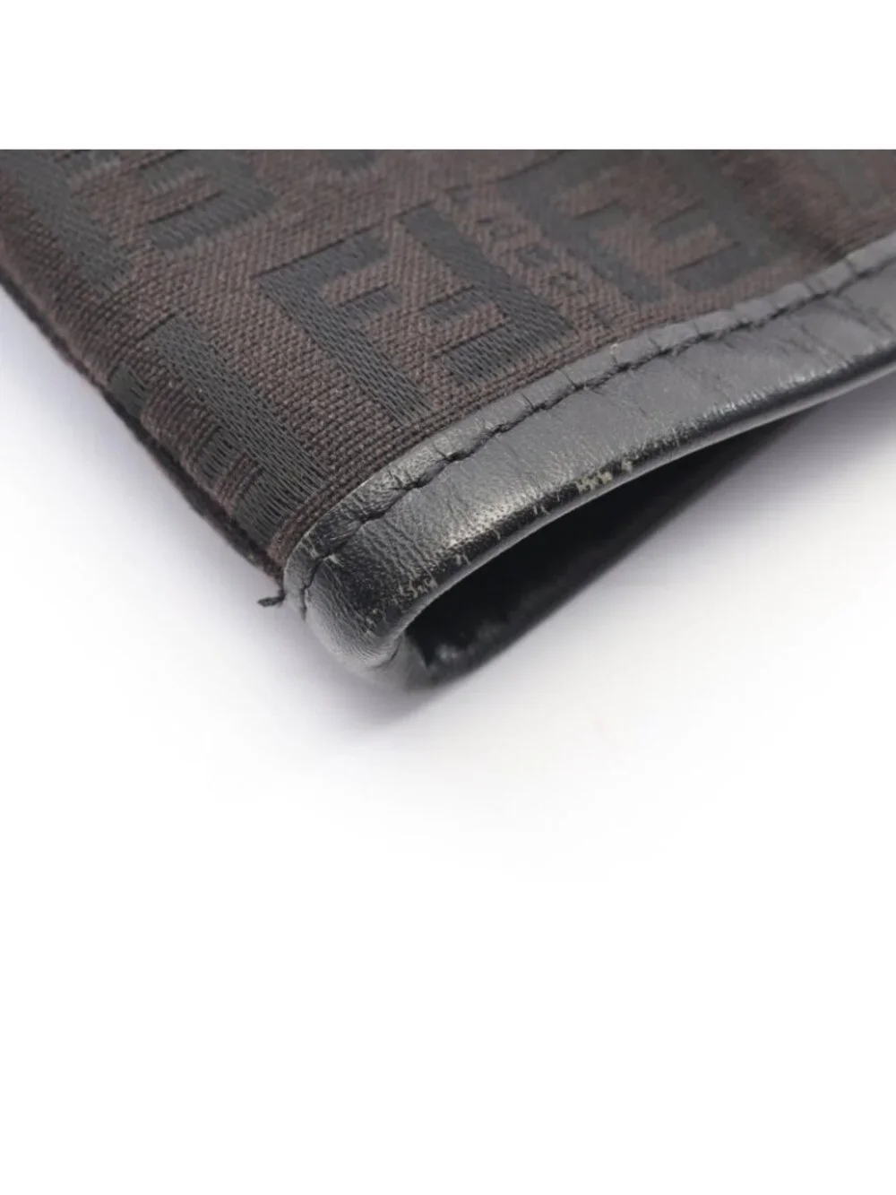 Fendi Tote Zucchino Dark Brown Canvas Leather Mini